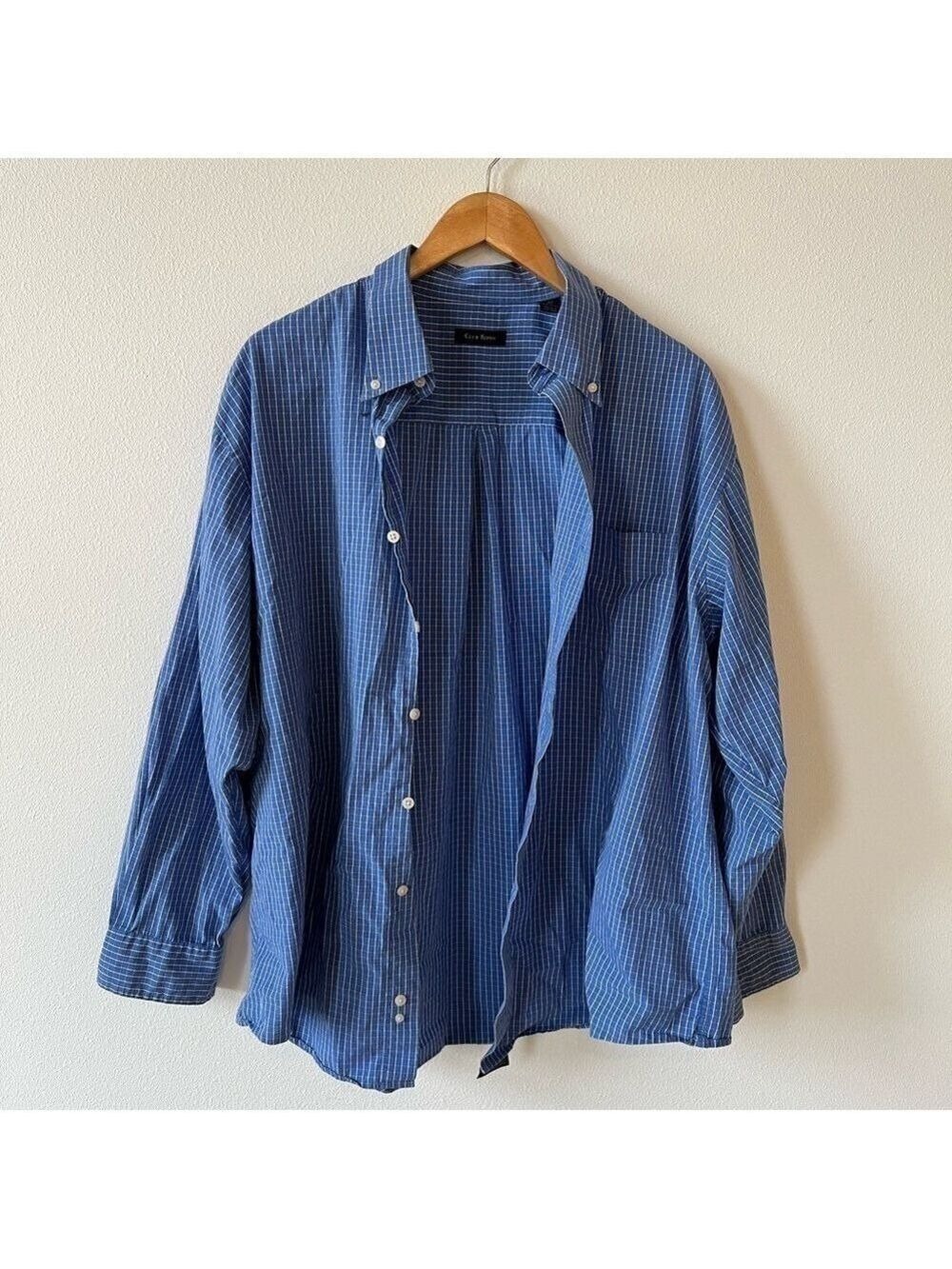 Club Room Striped Blue Button Down Shirt Size XL